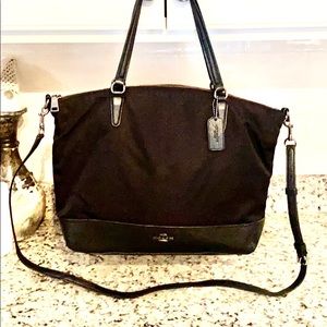 LIKE NEW!! COACH SATCHEL CROSS BODY NYLON /LEATHER